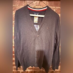 Tommy Hilfiger Dark Gray Cardigan Sweater with magnetic buttons